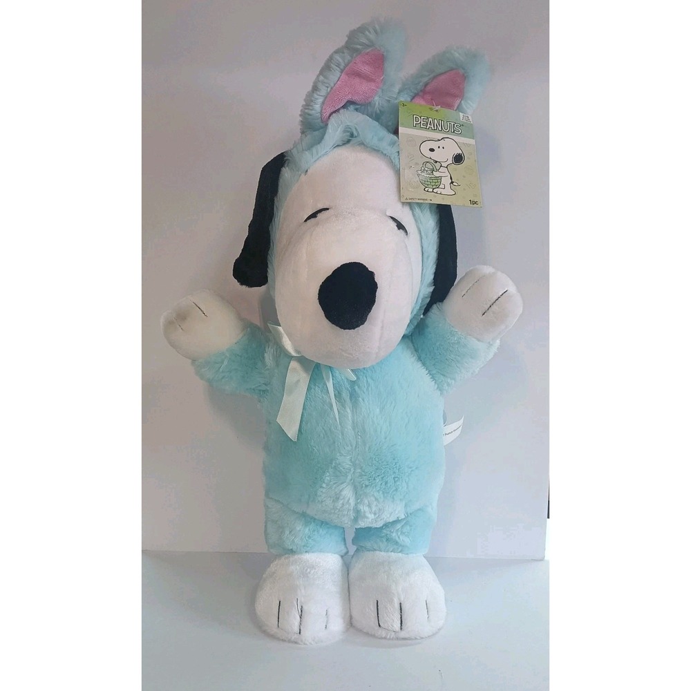 Easter Gemmy Peanuts 19 in Tall Snoopy Blue Easter Bunny Porch Greeter NWT